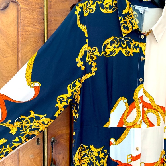 Marie Lund button front dress never worn. Versace’esque Print - Picture 5 of 6